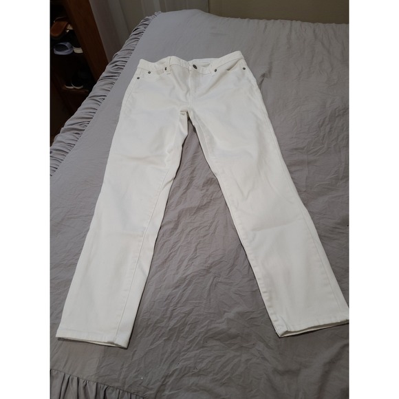 Talbots Denim - Talbots White Flawless Jeans Womens size 8 Slim Ankle classic 5 pocket coastal